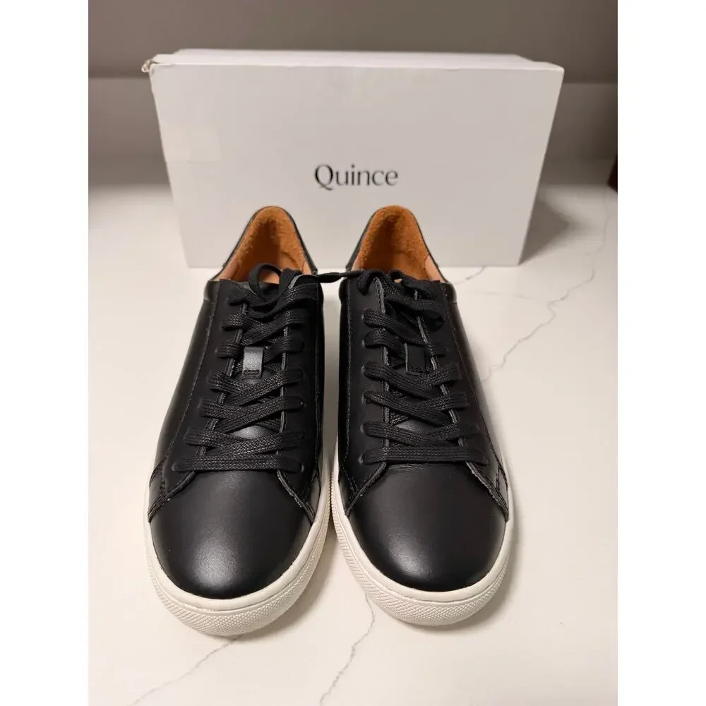 Quince 100% Leather Everyday Sneakers Black Women’s 7.5 - NIB